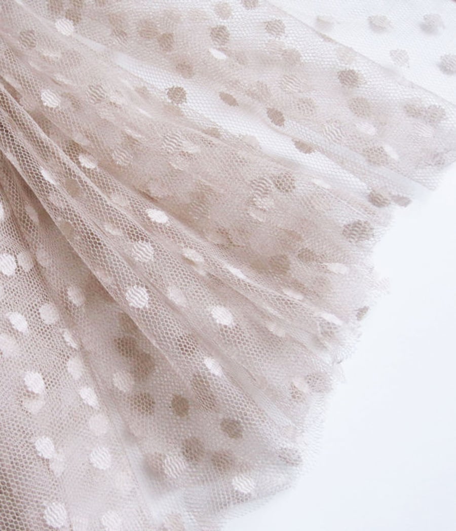 Mink spot tulle fabric - sold per metre