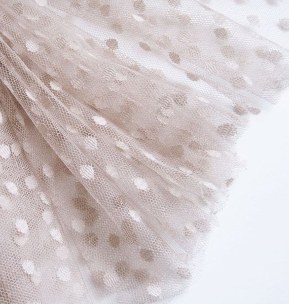 Mink spot tulle fabric - sold per metre