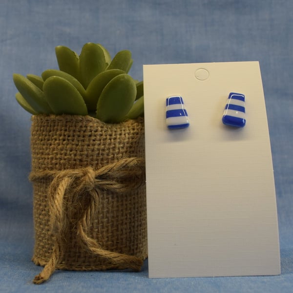 Mini Striped Stud Earrings
