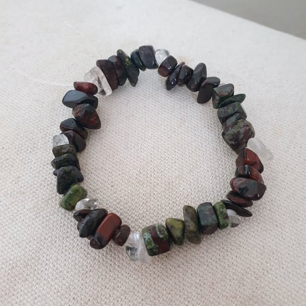 Red tiger eye and bloodstone bracelet for confidence
