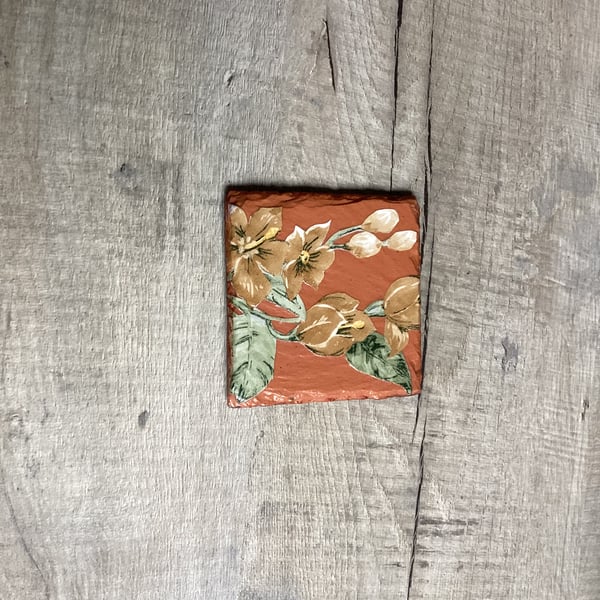 Decoupage slate coaster