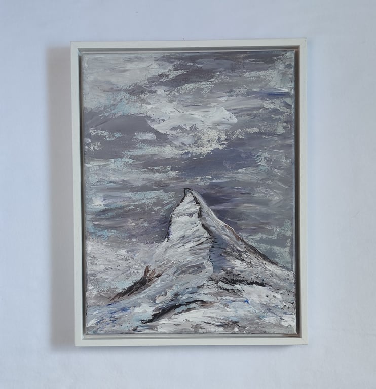 Matterhorn, Mountain painting winter landscape