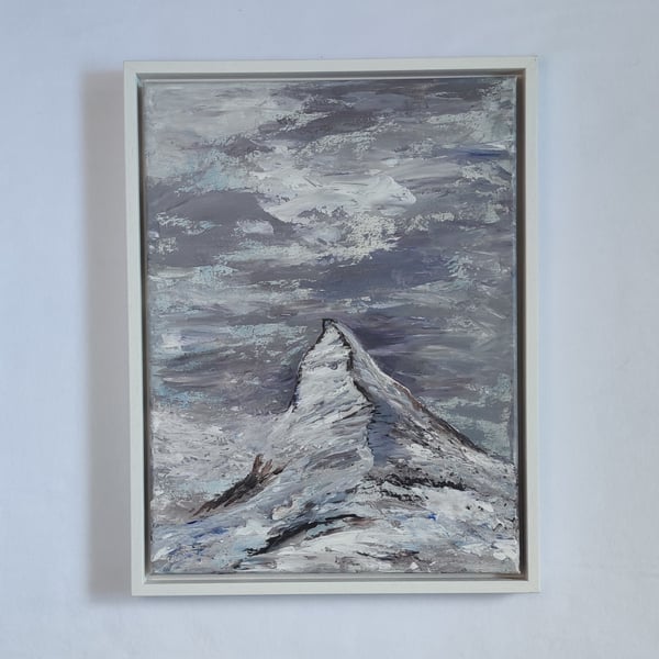 Matterhorn, Mountain painting winter landscape