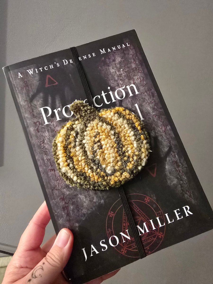 Autumn Halloween pumpkin punch needle bookmark