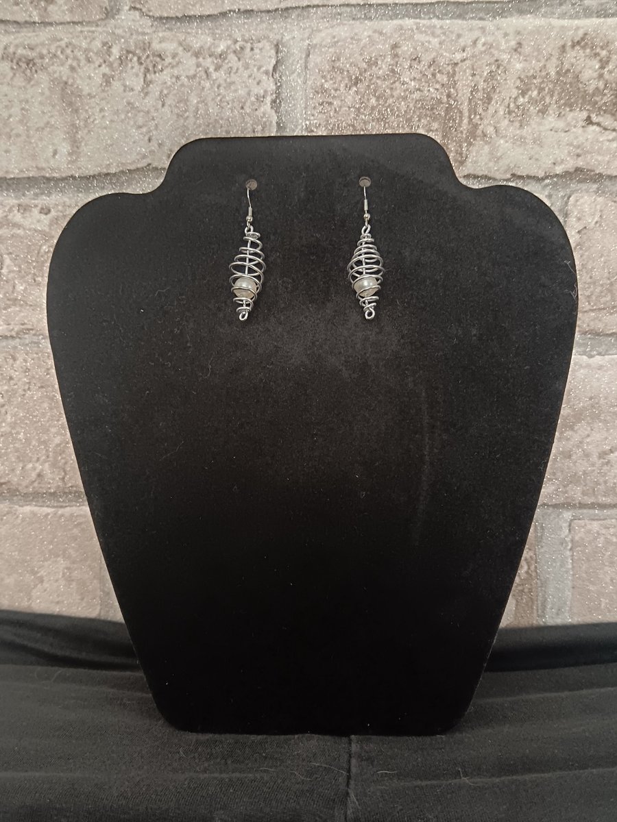 Beehive Wire Coil Earrings Handmade