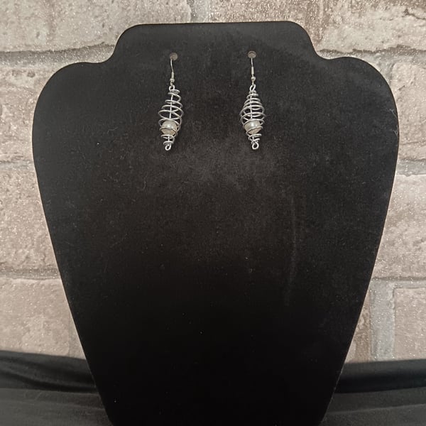 Beehive Wire Coil Earrings Handmade