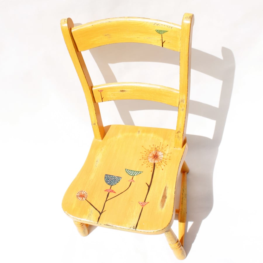Yellow Lucienne Day Hand Painted Kids Chair