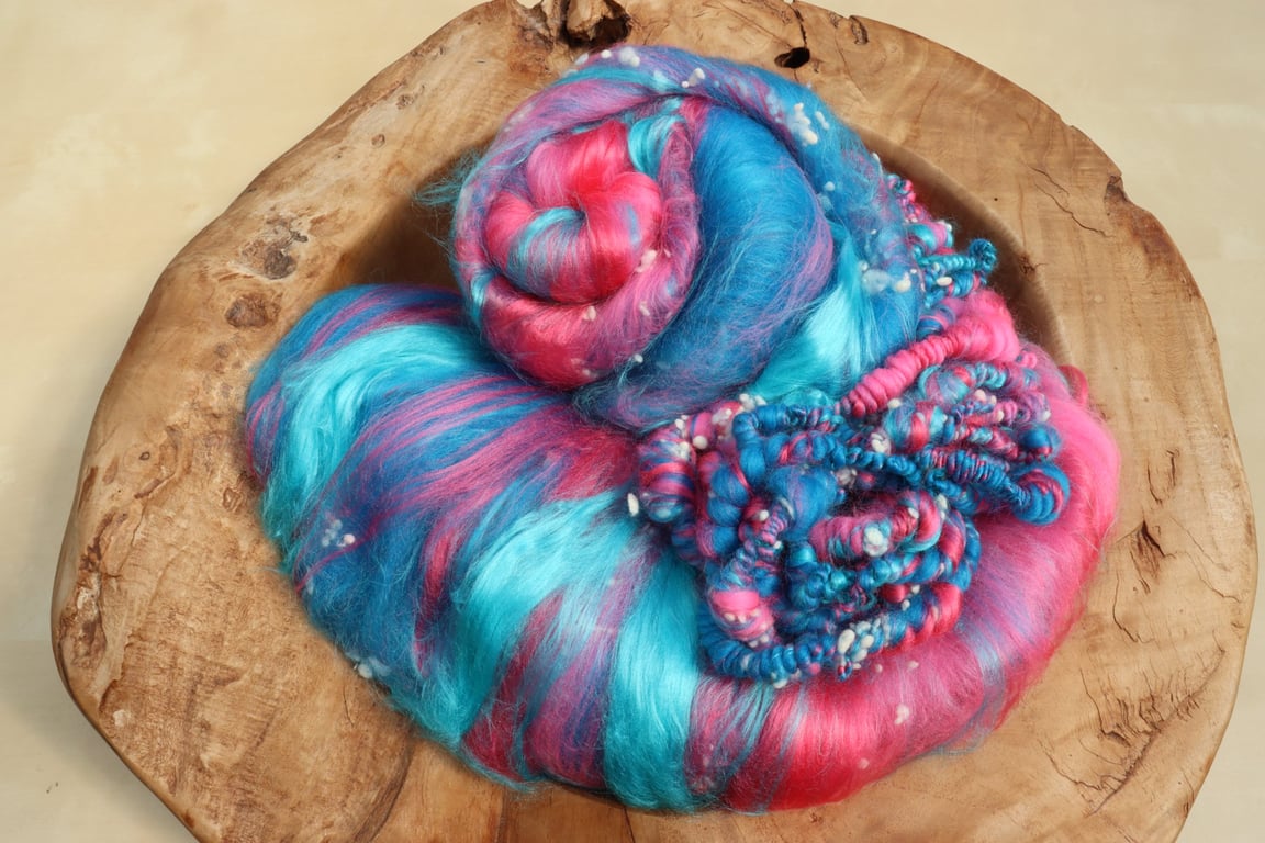 50g Liquorice Allsorts Nobblies Art Batt for Spinning