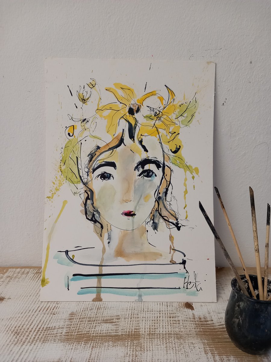  'Pipa' inky portrait 