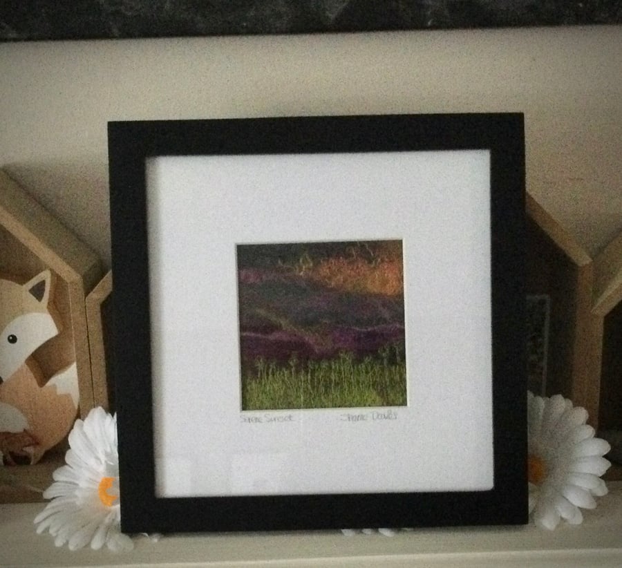 Serene Sunset - Felted Art work 