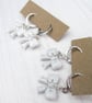 White Glitter bow earrings, stud or huggie hoops - Image 9