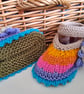Designer Baby Girl's Multicoloured Flower Hand Knitted Shoes  3-6 months size - Image 2
