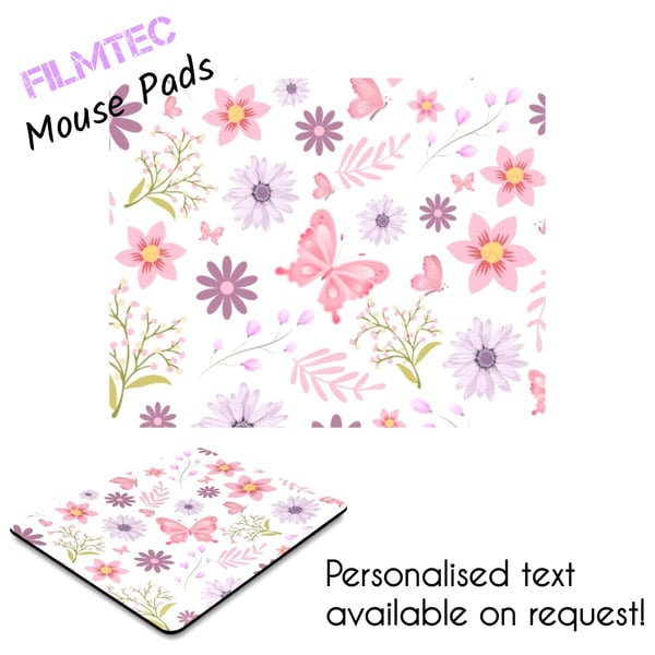 Butterfly Flower Artistic Inspired Personalised Mouse Pad Mouse Mat.