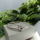 Chunky silver bangle. Drop cast organic silver bangle. Wonky silver bangle