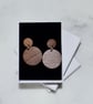 Double Circle Wooden Drop Earrings - Image 1