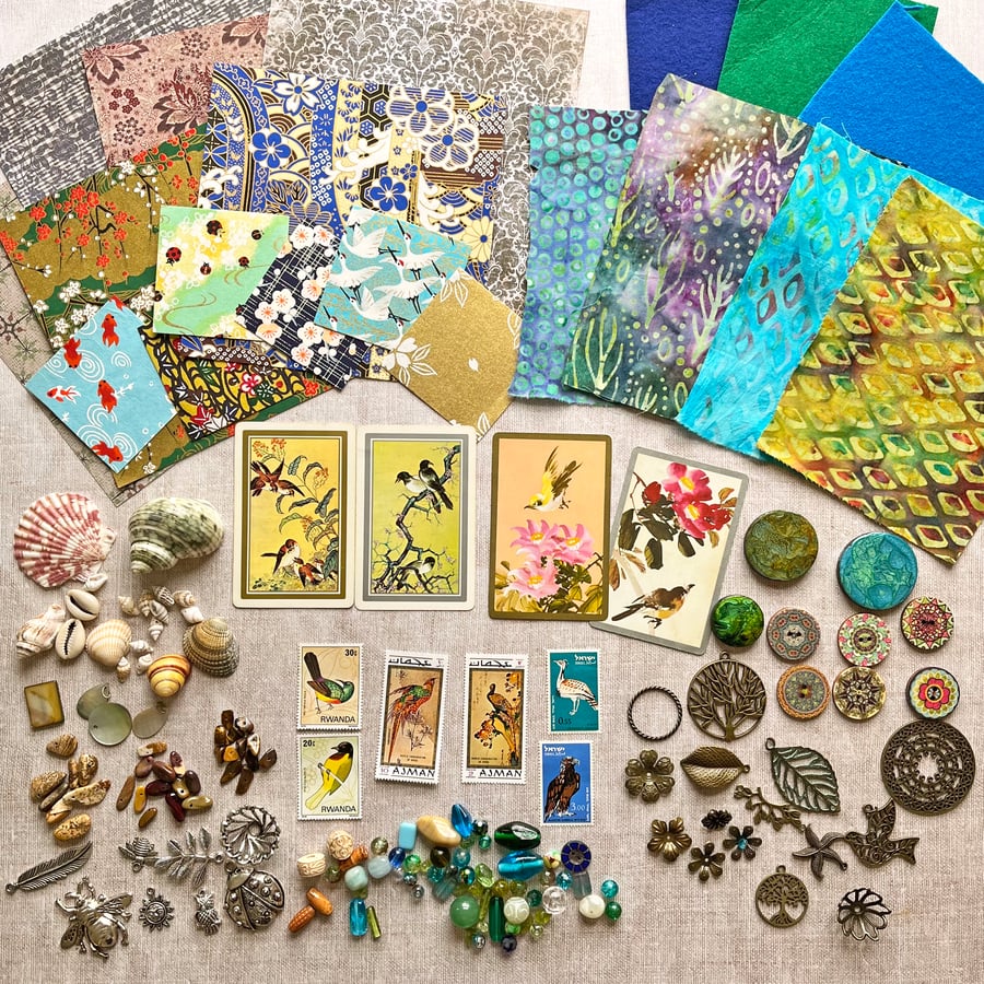 Huge craft stash, mixed media materials, craft bundle, craft materials