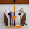 SALE Blue Stripe Owl Lavender Bag