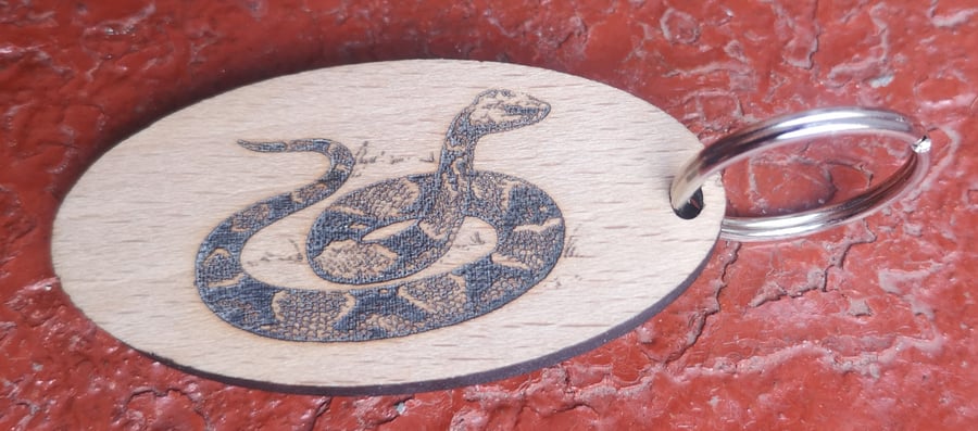 Homemade wooden Snake keyring 