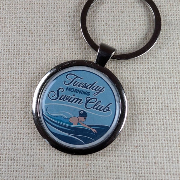 Tuesday Morning Swim Club - Swimmer Keyring - Large Resin Finished Keyring