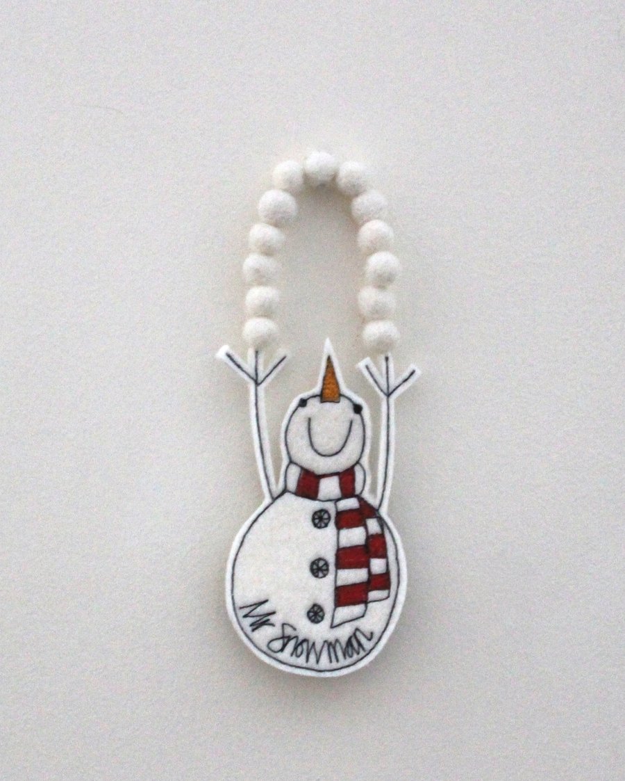 Mr Snowman is Juggling Snowballs - Hanging Decoration