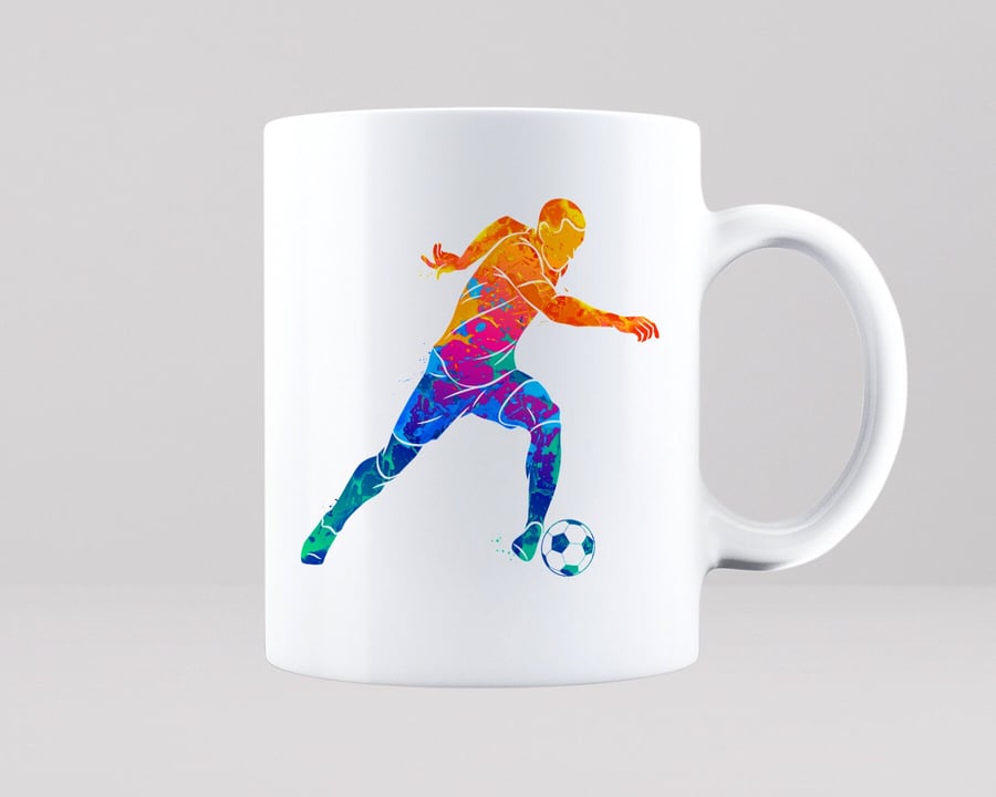 Footballer Colour Splash Art Mug Football Soccer Sports Team Club Sport Player B