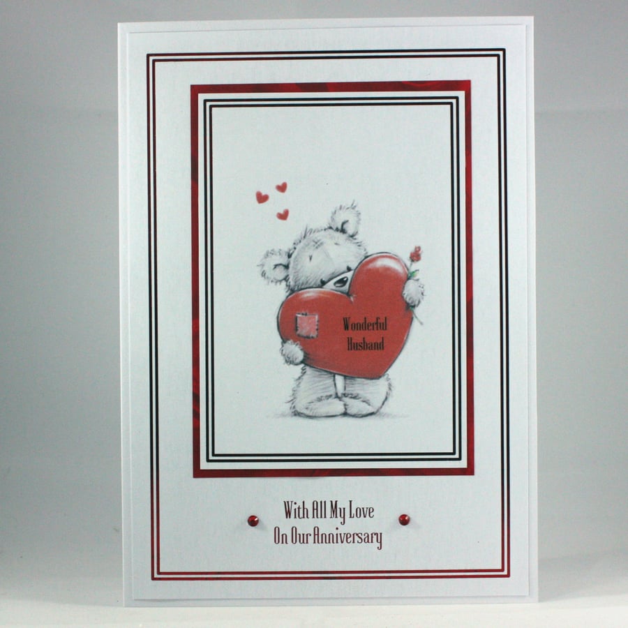 Handmade anniversary card - wonderful husband