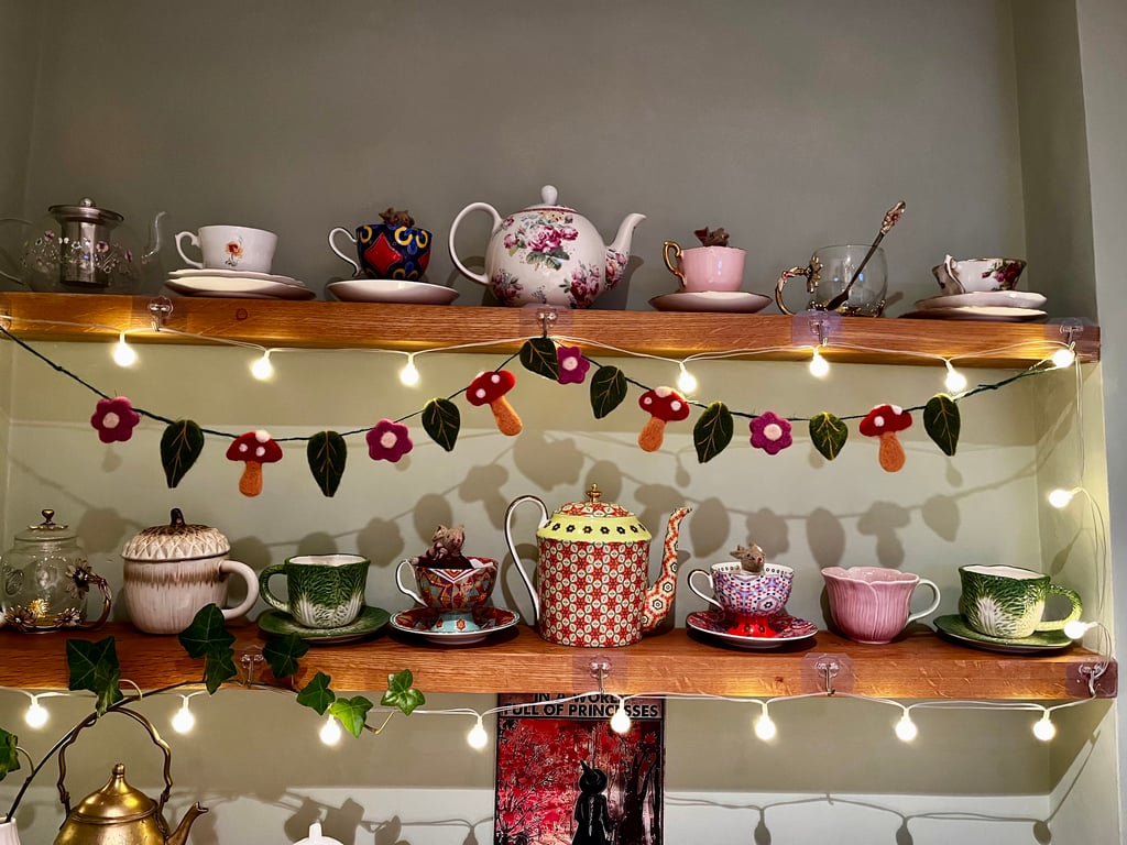 Whimsical nature themed felted garland