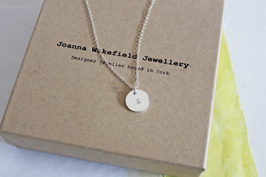 Silver initial necklace, personalised necklace