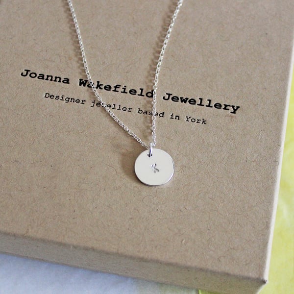 Silver initial necklace, personalised necklace