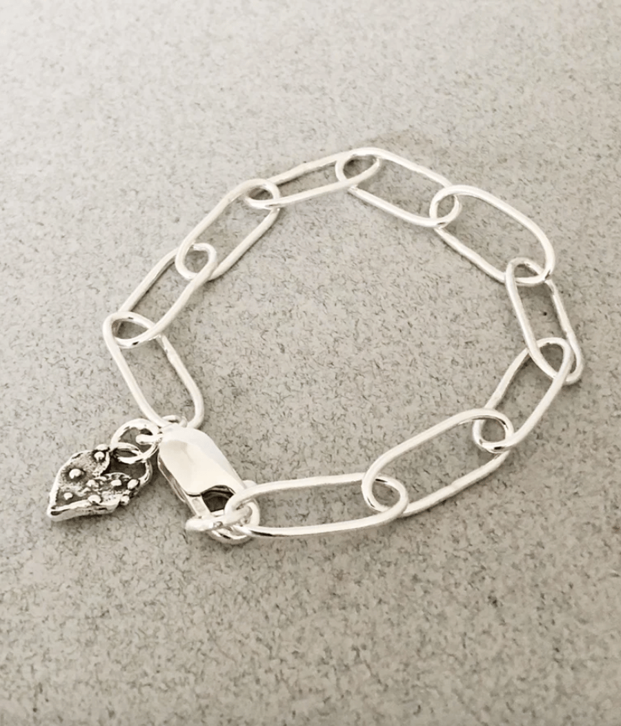 Silver Bracelet - Silver Charm Bracelet - Link Bracelet