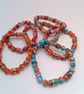 Spatter Glass Bead and Multi Coloured Jump Ring Bracelet, Gift for Her, Bracelet - Image 9