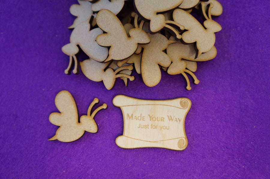 MDF Wasp Bumble Bee 4cm - 25 x Laser cut wooden shape