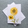 sunflower floral hand painted greetings card ( ref F 269 )