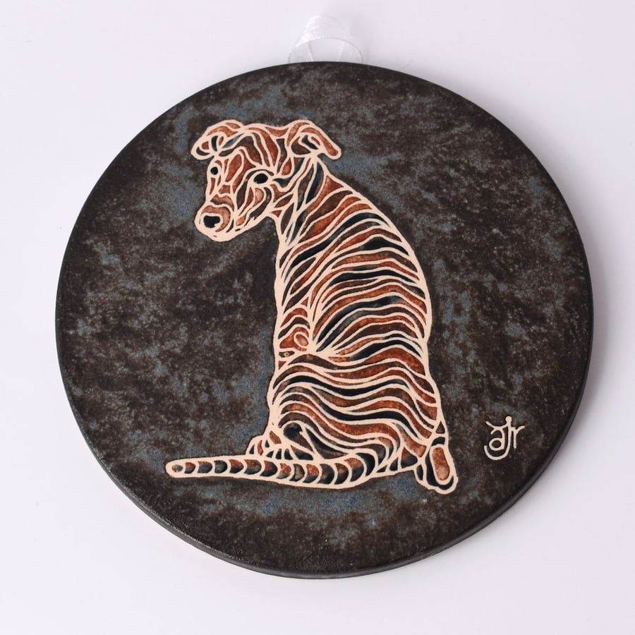A70 Wall plaque coaster whippet (Free UK postage)