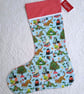 Cool Cats Christmas Stocking, large stocking can be personalised - Image 1
