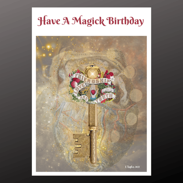 Have A Magick Birthday Card Witch Flying Personalised Seeded Wiccan Pagan