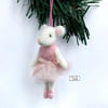 Ballerina Mouse Christmas tree decoration, needle felted by Lily Lily Handmade 
