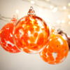 Rich Apricot Colour Blown Glass Bauble, Light Catcher