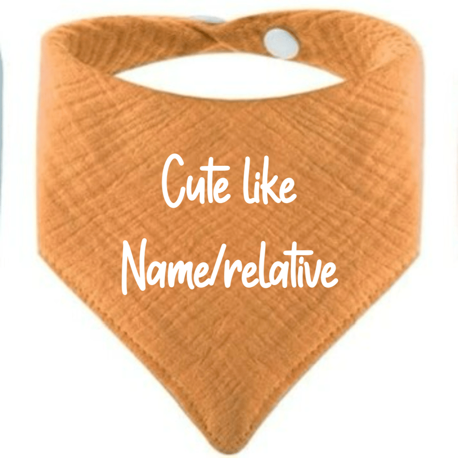 Personalised embroidered muslin bandana dribble bibs