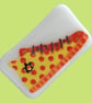 HANDMADE FUSED DICHROIC GLASS 'YELLOW HIGHTOPS' BROOCH. - Image 2