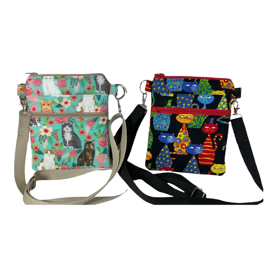 Slim phone shoulder bag with multi pockets and Folksy