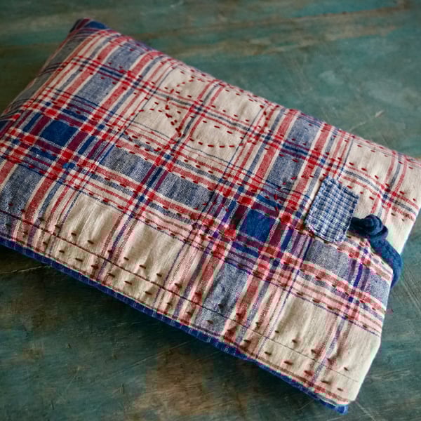 Handmade Book Sleeve with Vintage Fabric Book Pouch 
