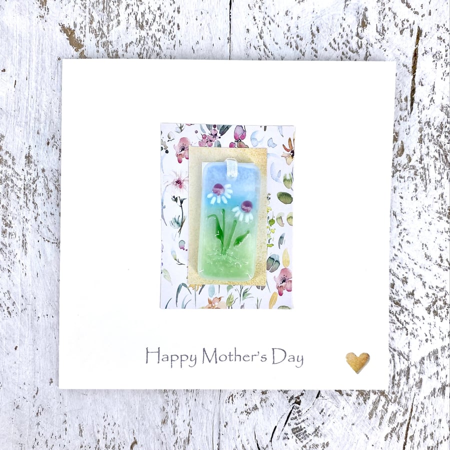 Mother’s Day Card with Detachable Glass Bookmark or Light Catcher