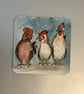 3 Chooks 9.5cm cork backed coaster 