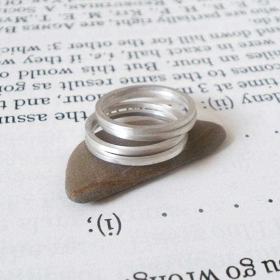 slim stacking ring in sterling silver, 1 ring.