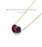Large Black Heart 3D Fire Opal Necklace with 925 Sterling Silver Chain - Image 2