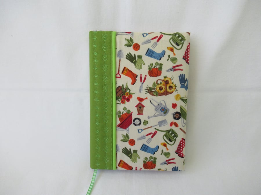 Gardening themed Fabric Covered Notebook, Handmade from Quality Cotton Fabric