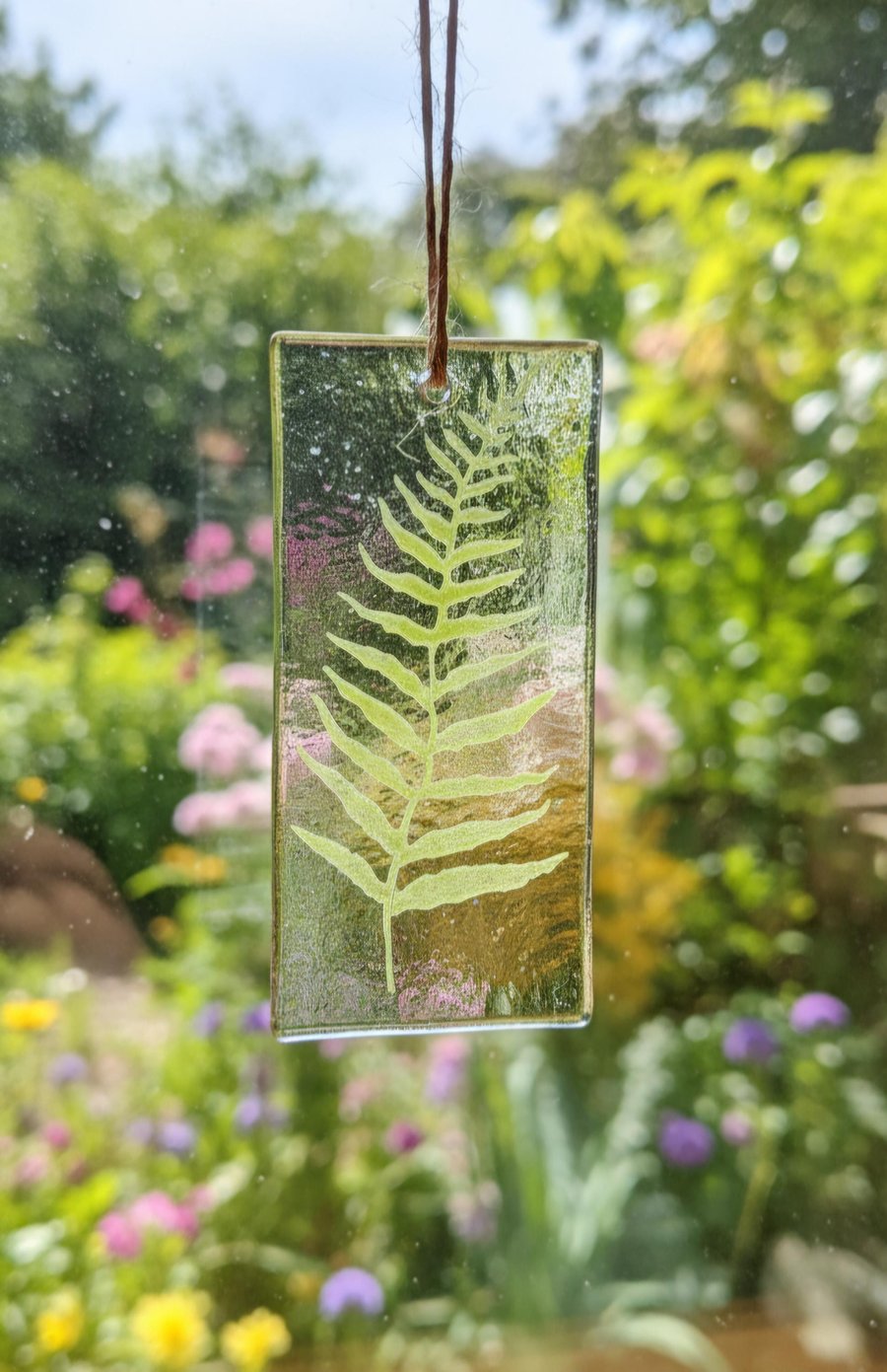 Leaf Fused Glass Christmas Tree Decoration Handmade Festive Decor Glass