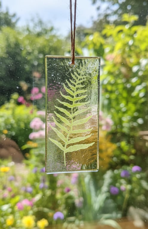 Leaf Fused Glass Christmas Tree Decoration Handmade Festive Decor Glass