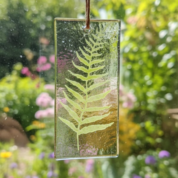 Leaf Fused Glass Christmas Tree Decoration Handmade Festive Decor Glass